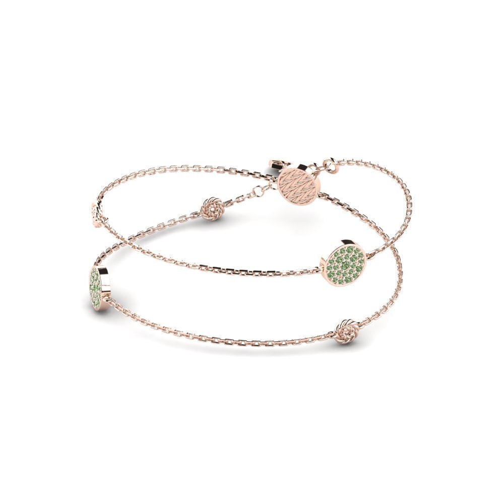 18ct Rose Gold Green Diamond Women's Necklace Scuttle
