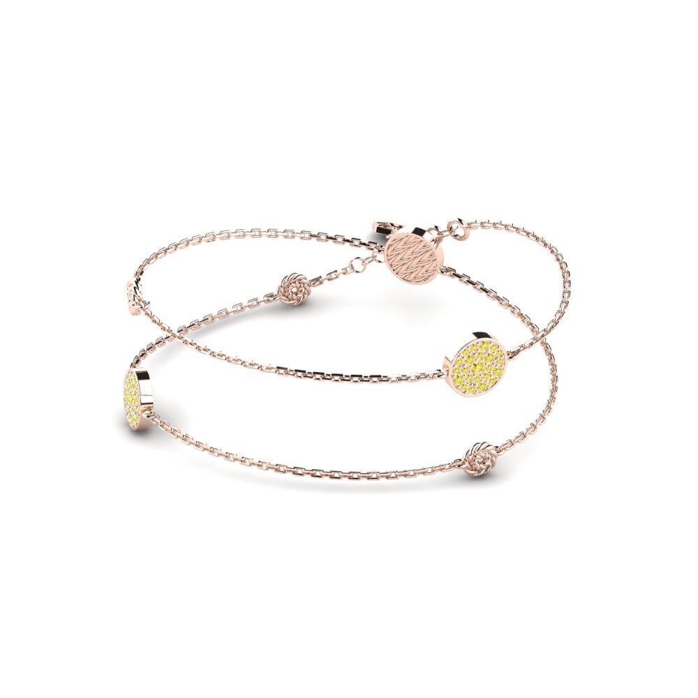 9ct Rose Gold Yellow Sapphire Women's Necklace Scuttle