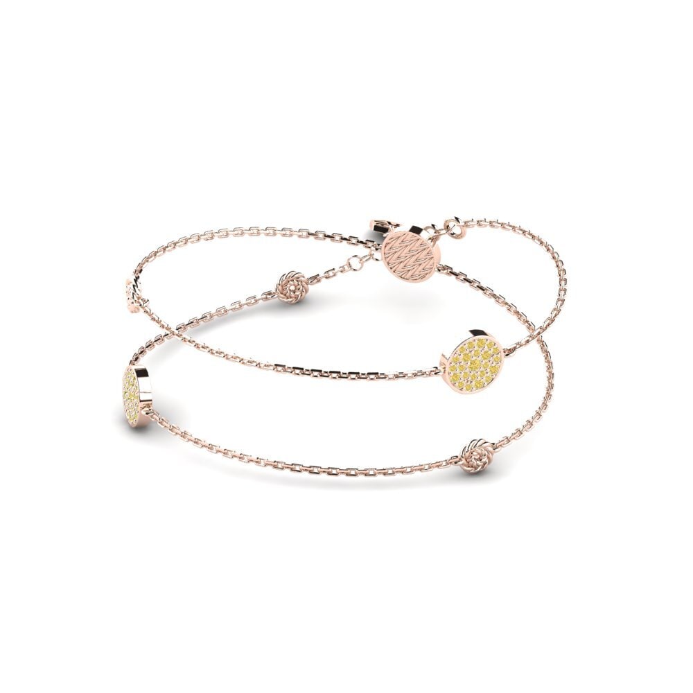 9ct Rose Gold Yellow Diamond Women's Necklace Scuttle