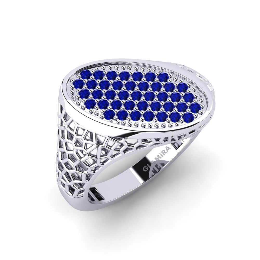 Zafiro Anillo de dedo meñique para hombre Scyldiasa