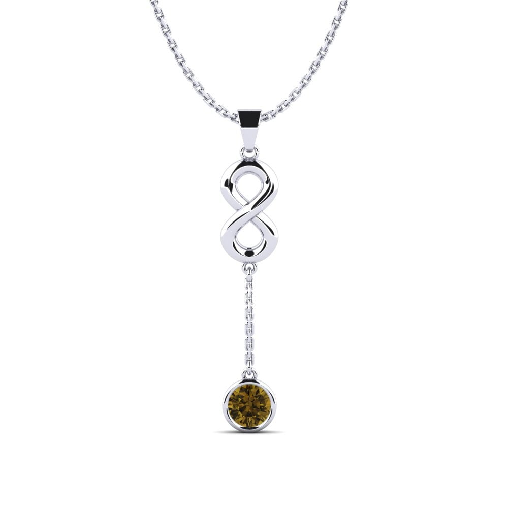 Plata 925 Circón Marrón Colgante de Mujer Sealses