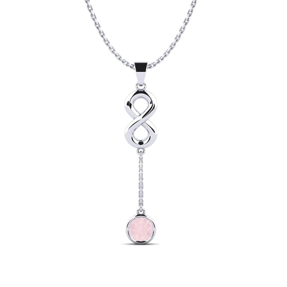 Plata 925 Cuarzo rosa Colgante de Mujer Sealses