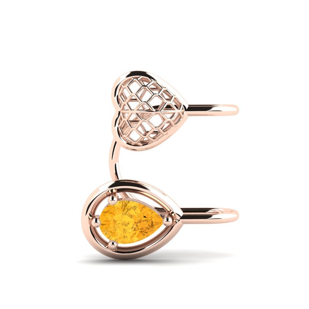 14k Oro Rosa Citrino Pendiente de mujer Searles