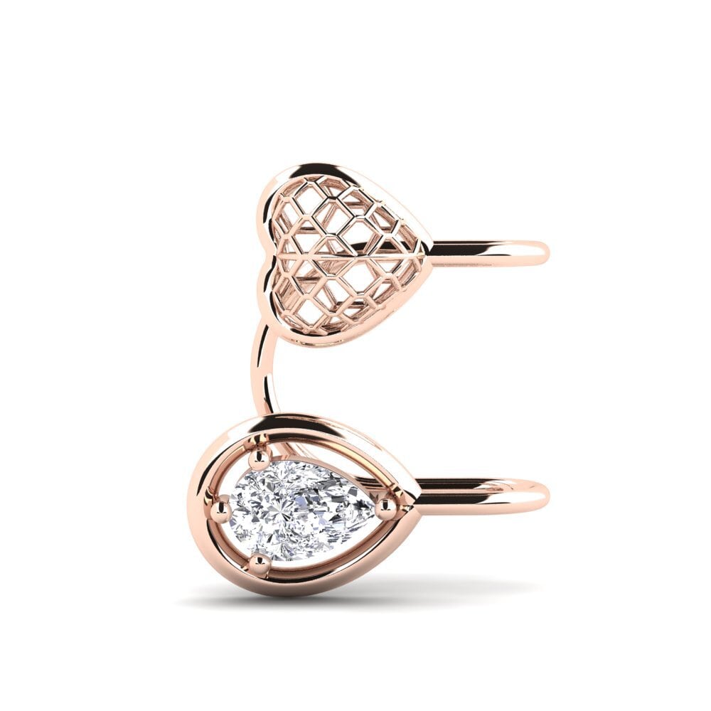 14k Oro Rosa Diamante cultivado en laboratorio Pendiente de mujer Searles