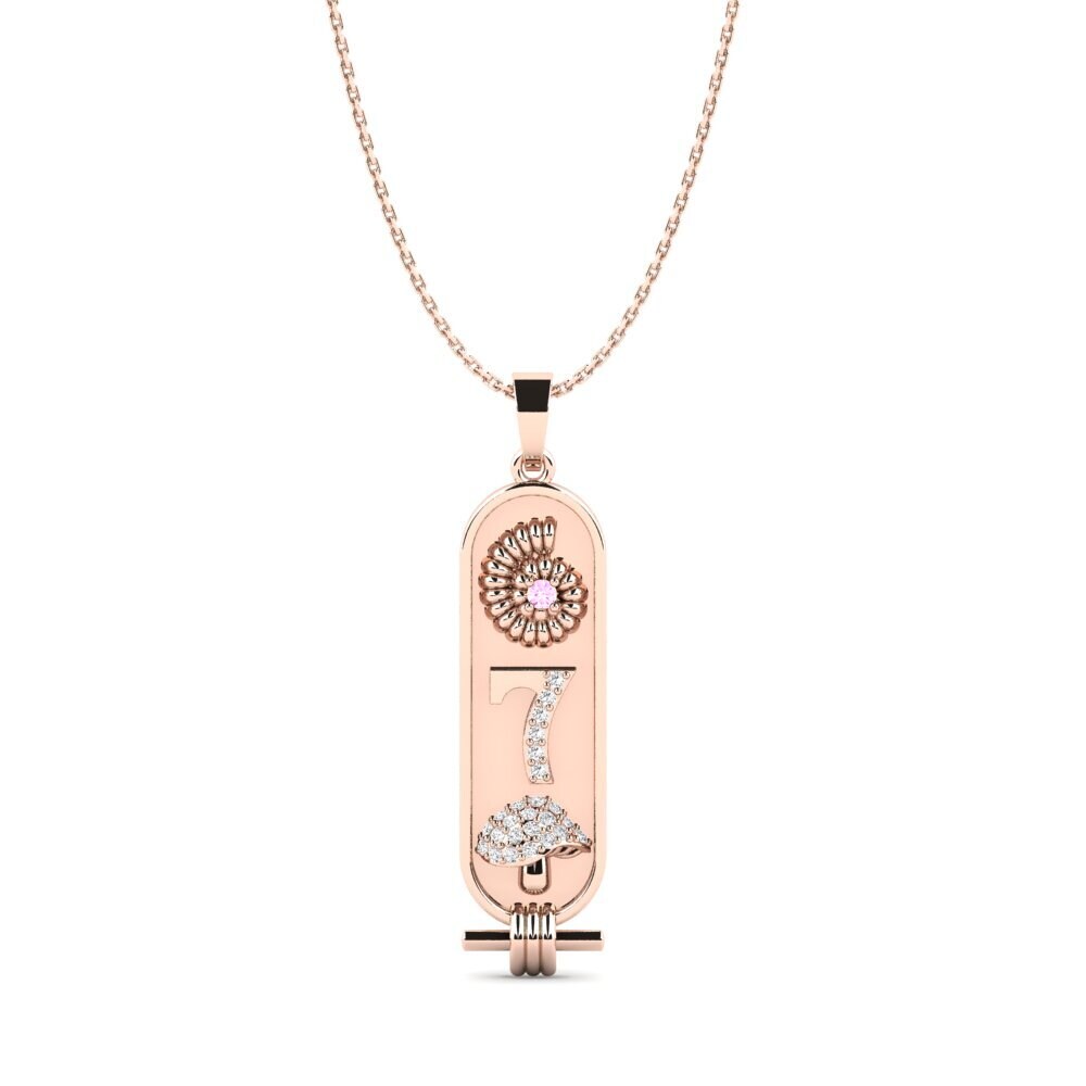 18ct Rose Gold Pink Sapphire Women's Pendant Sebenytos