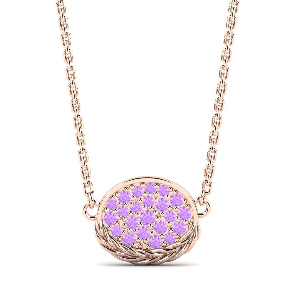 9ct Rose Gold Amethyst Women's Necklace Secrecy