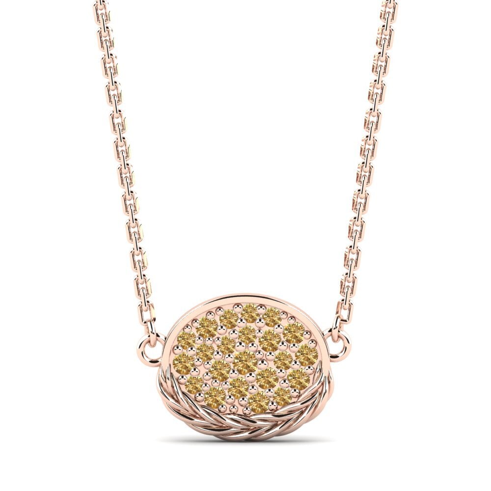9ct Rose Gold Brown Diamond Women's Necklace Secrecy