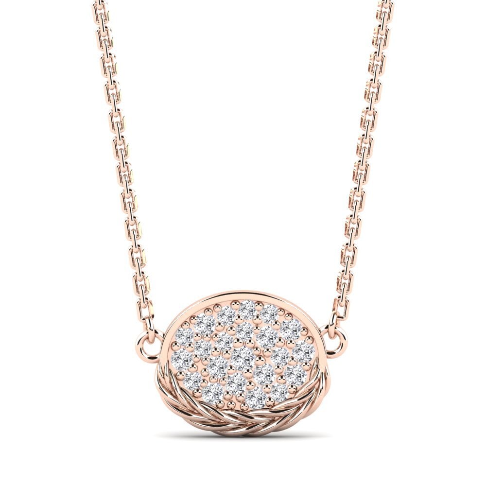 9ct Rose Gold Diamond Women's Necklace Secrecy