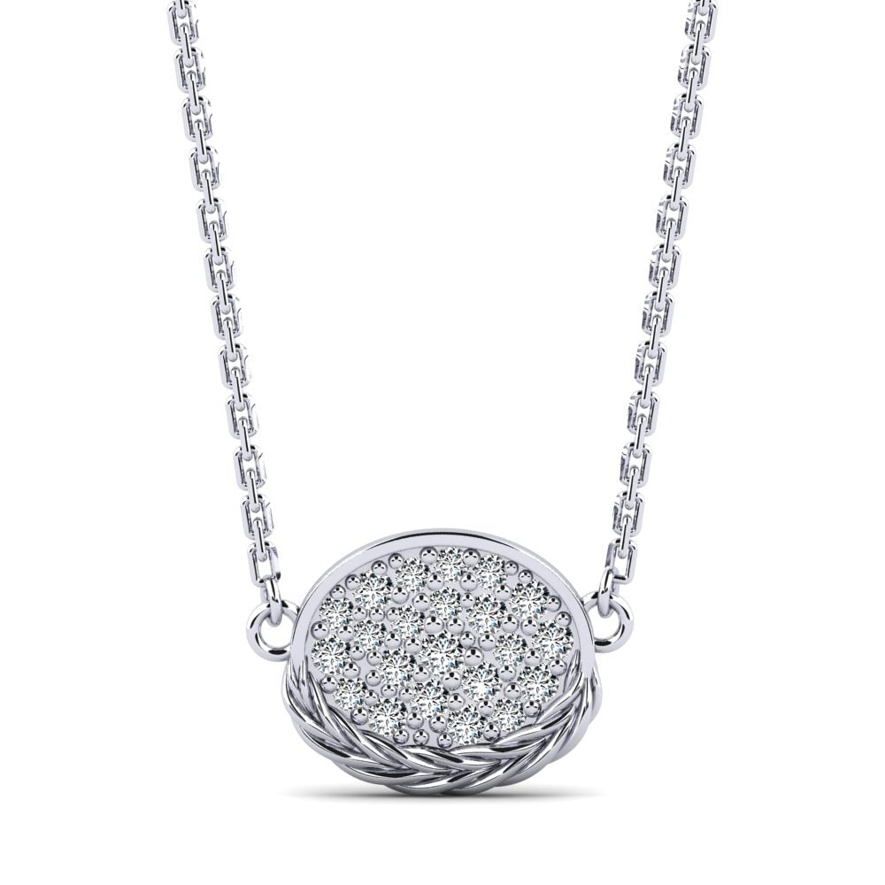 9ct White Gold Zirconia Women's Necklace Secrecy