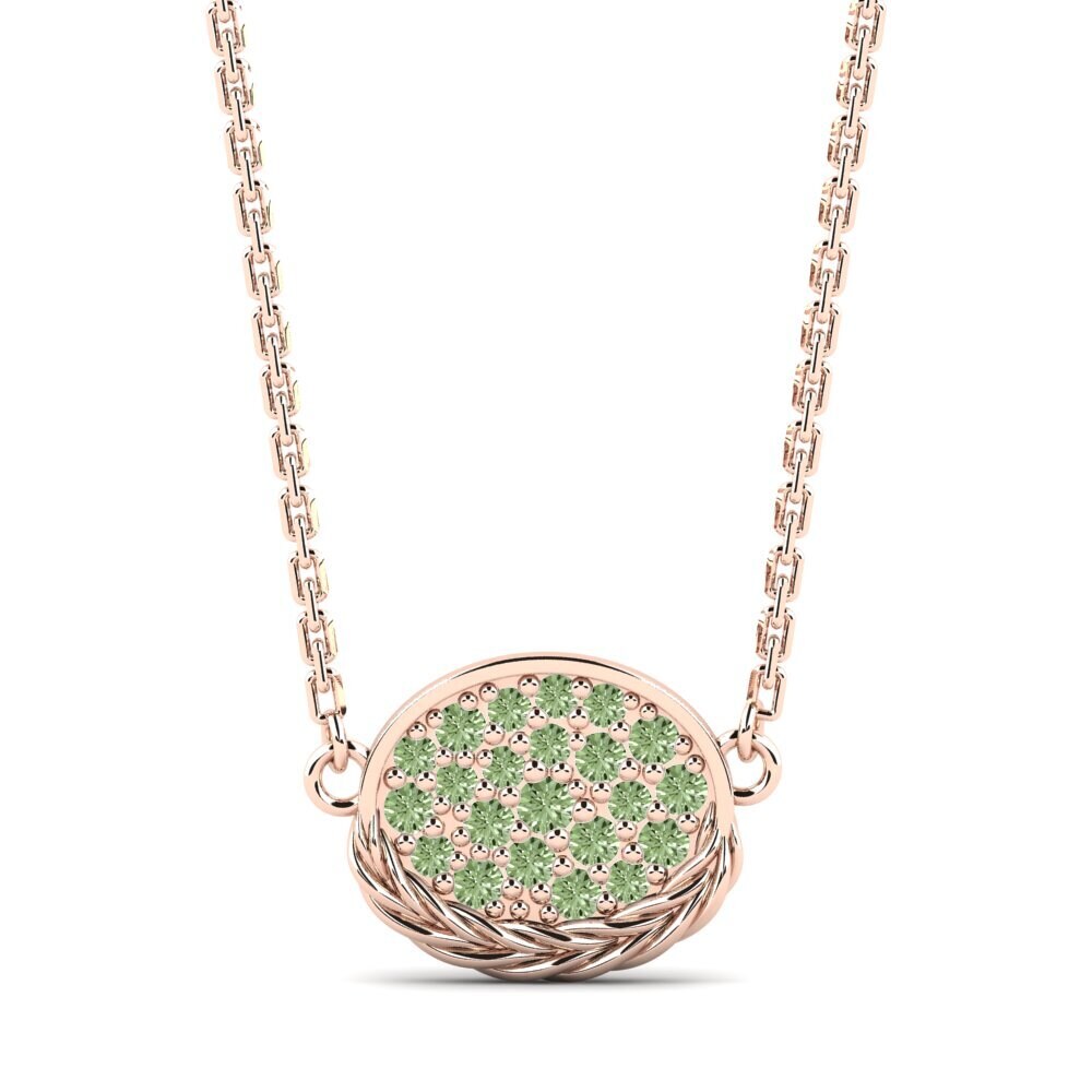 18ct Rose Gold Green Diamond Women's Necklace Secrecy