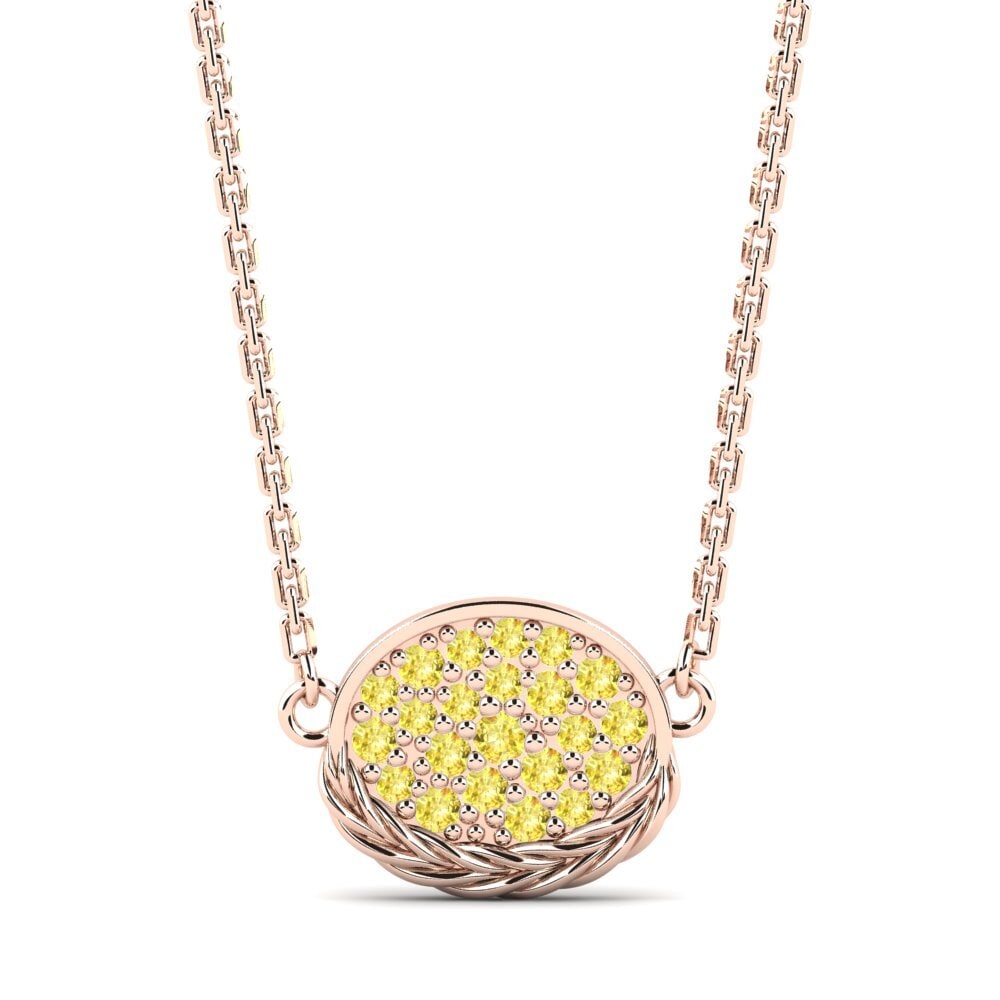 9ct Rose Gold Yellow Sapphire Women's Necklace Secrecy
