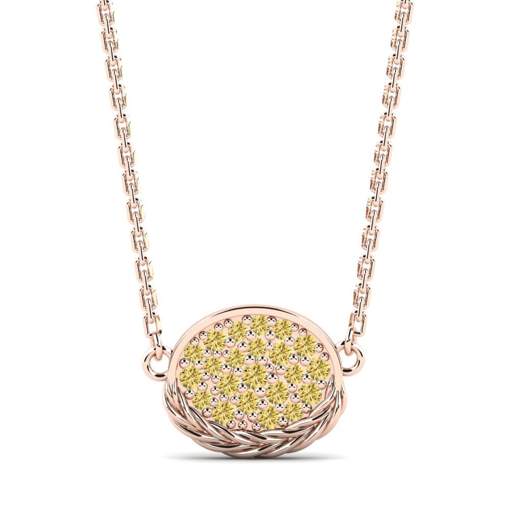 9ct Rose Gold Yellow Diamond Women's Necklace Secrecy