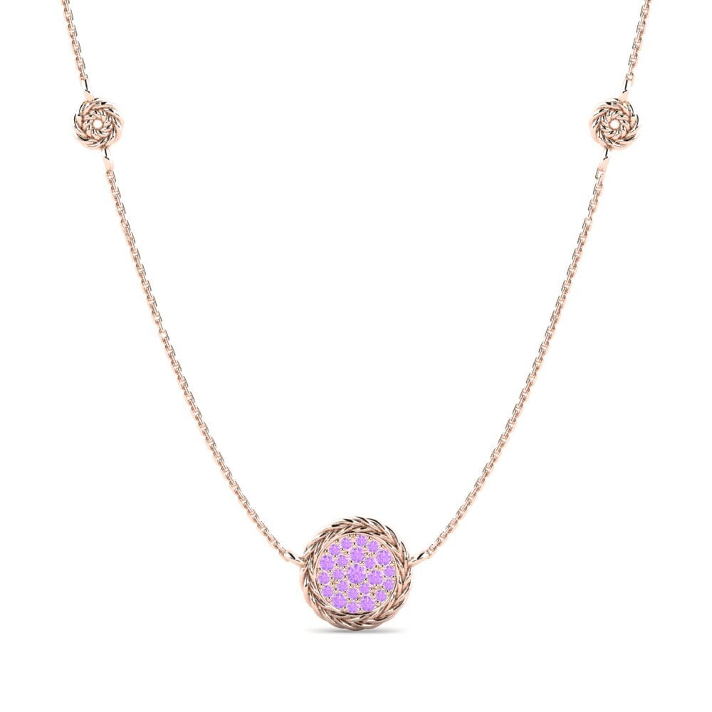 9ct Rose Gold Amethyst Women's Necklace Secretiveness