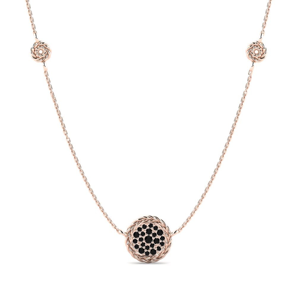 9ct Rose Gold Black Onyx Women's Necklace Secretiveness