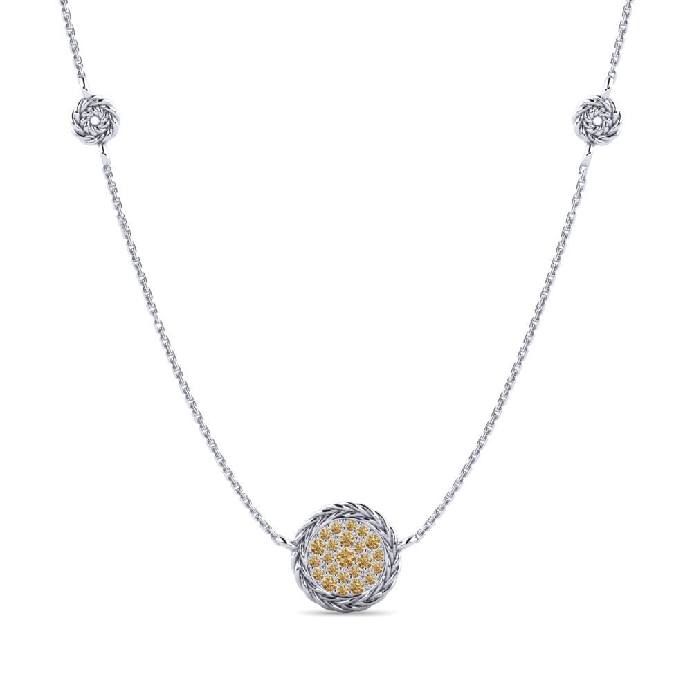 950 Platinum Brown Diamond Women's Necklace Secretiveness