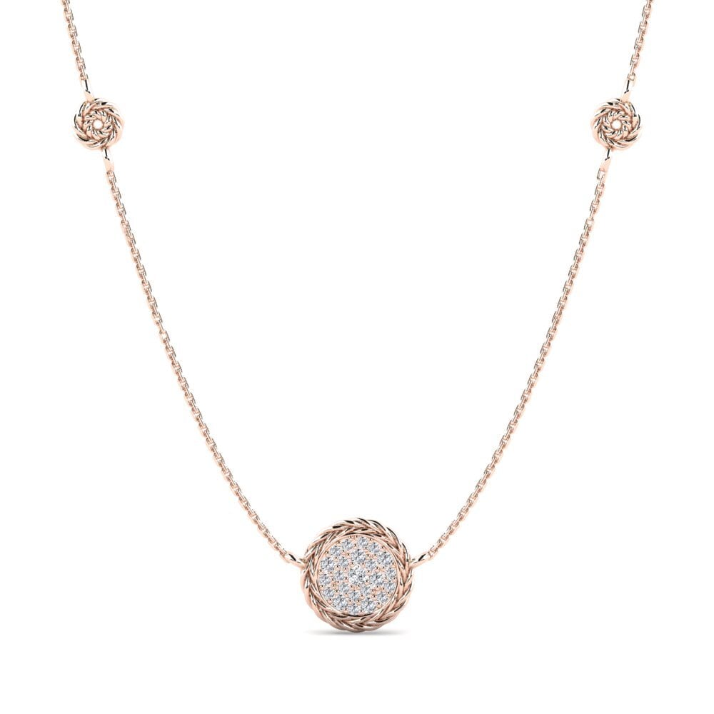 9ct Rose Gold Diamond Women's Necklace Secretiveness