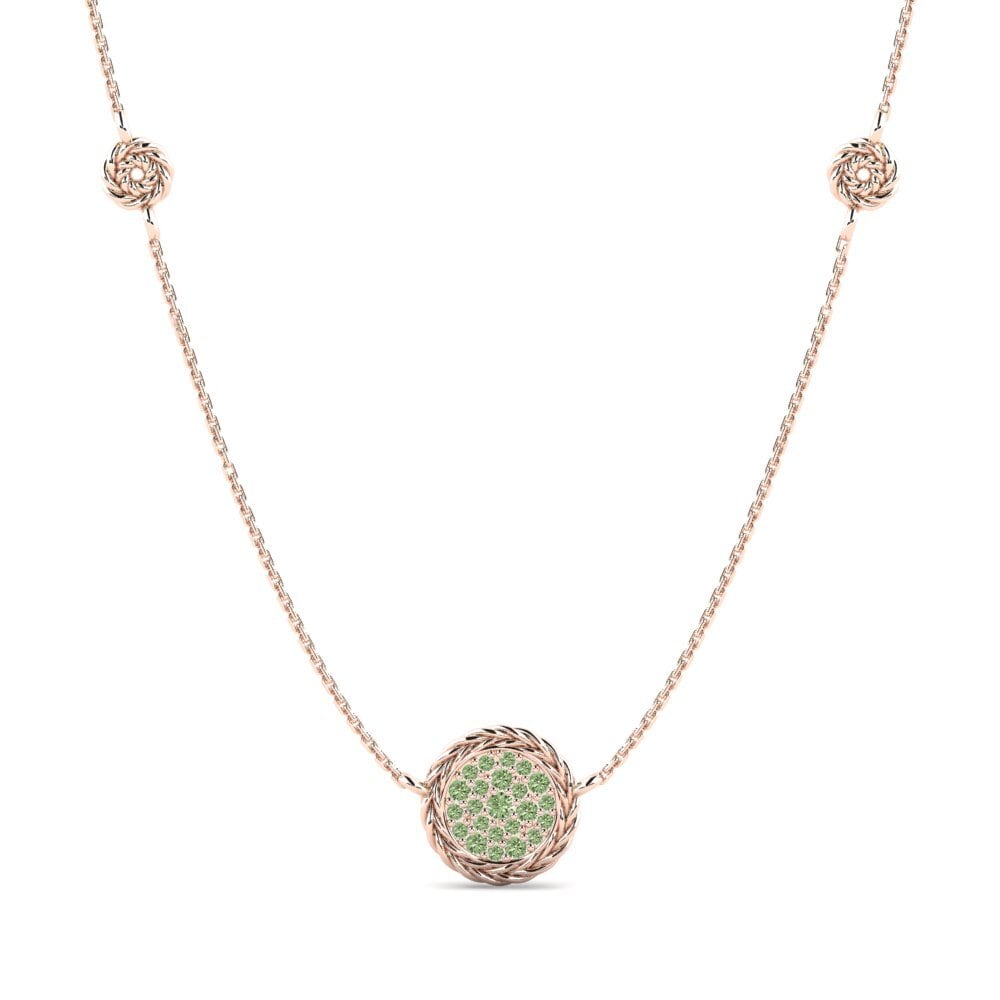 18ct Rose Gold Green Diamond Women's Necklace Secretiveness