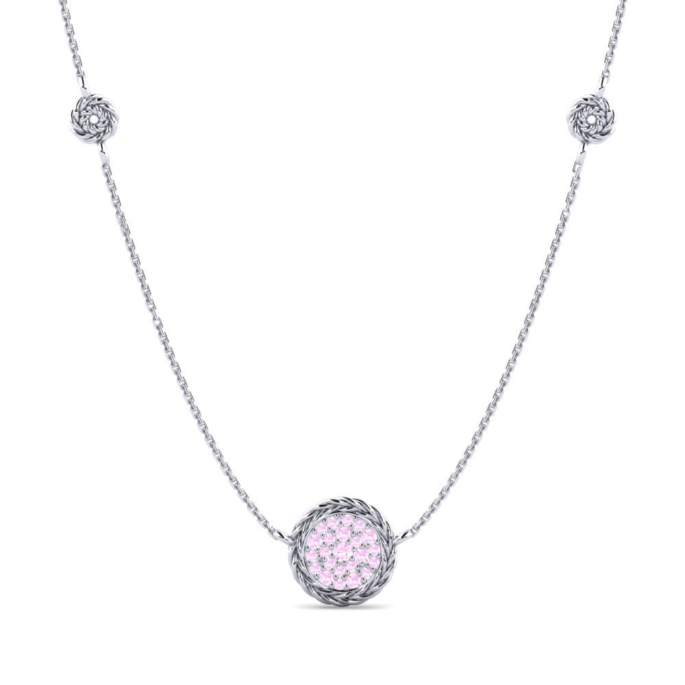 950 Platinum Pink Sapphire Women's Necklace Secretiveness