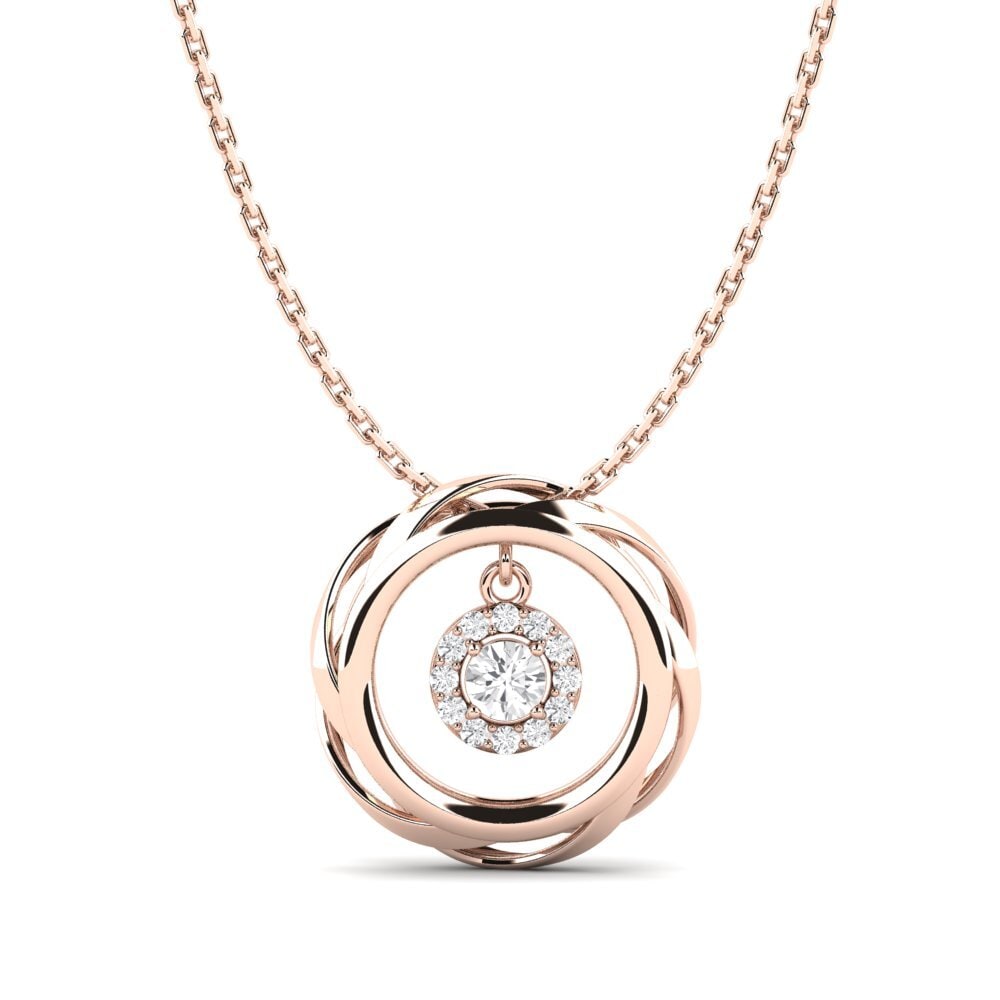 14ct Rose Gold White sapphire Women's Pendant Sedia