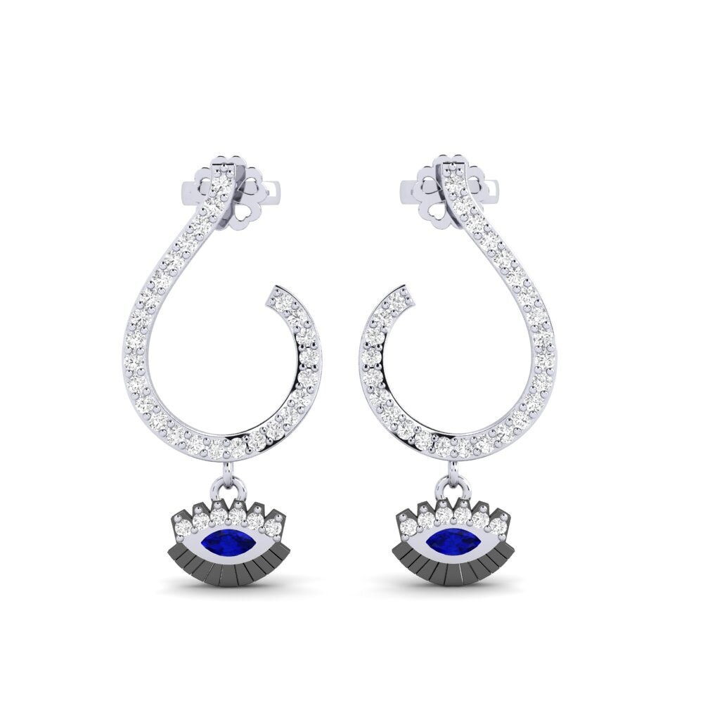 Plata 925 Zafiro Pendiente de mujer Segene