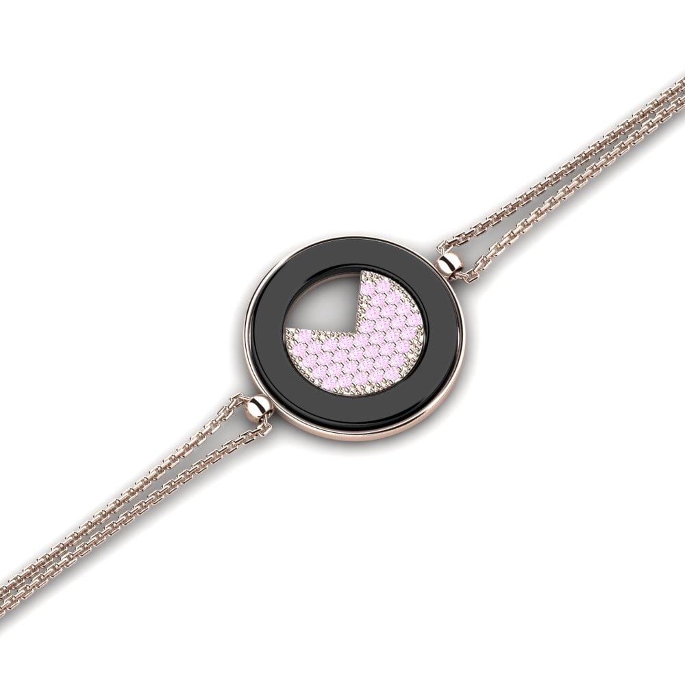14k Oro Rosa Zafiro Rosado Pulsera de Mujer Segraves