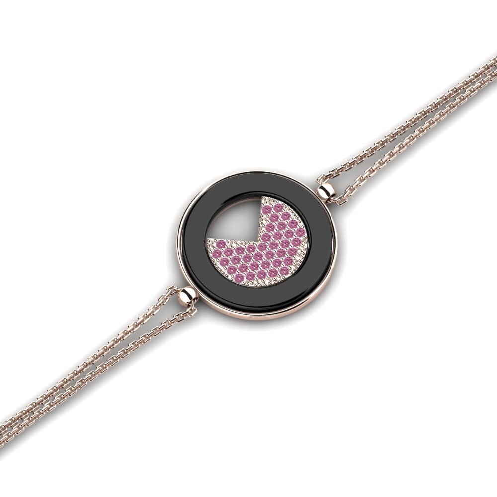 14k Oro Rosa Rodolita de Granito Pulsera de Mujer Segraves