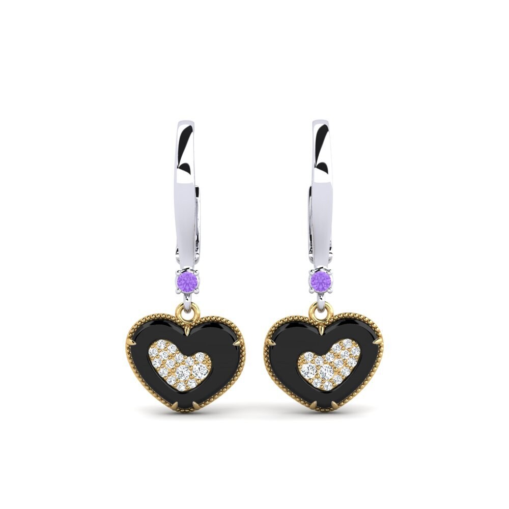 9ct Yellow & White Gold Amethyst Women's Earring Segui