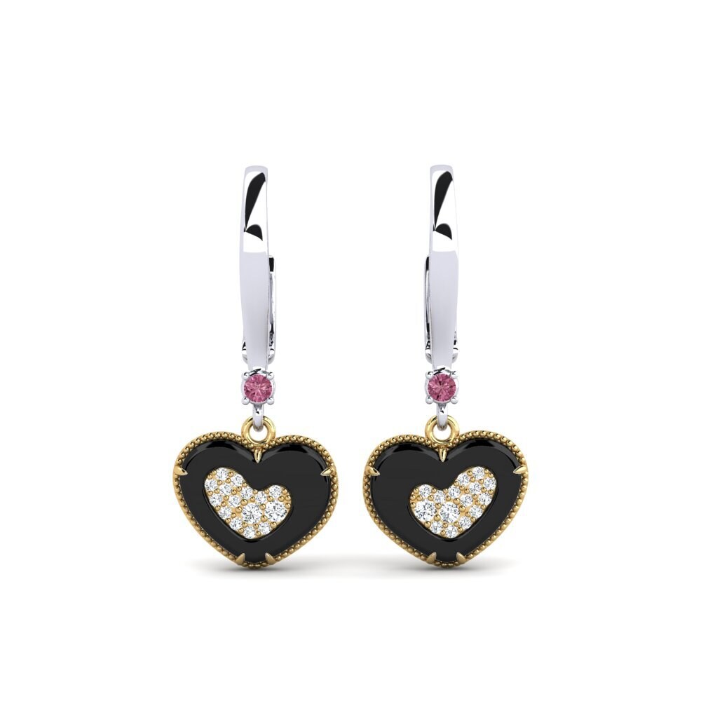 18ct Yellow & White Gold Rhodolite Garnet Women's Earring Segui