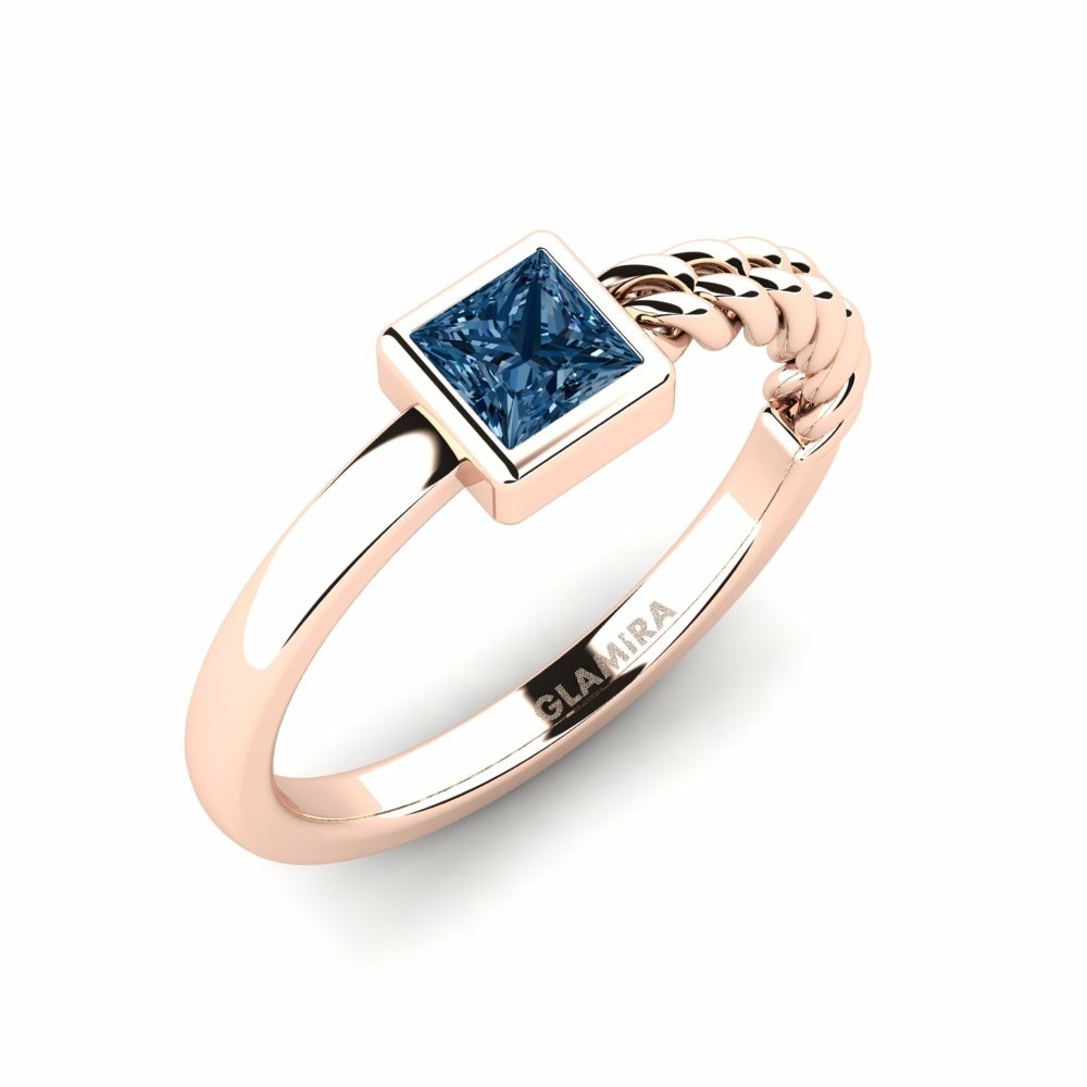 Design Solitaire 藍色鑽石 訂婚戒指 Seisin