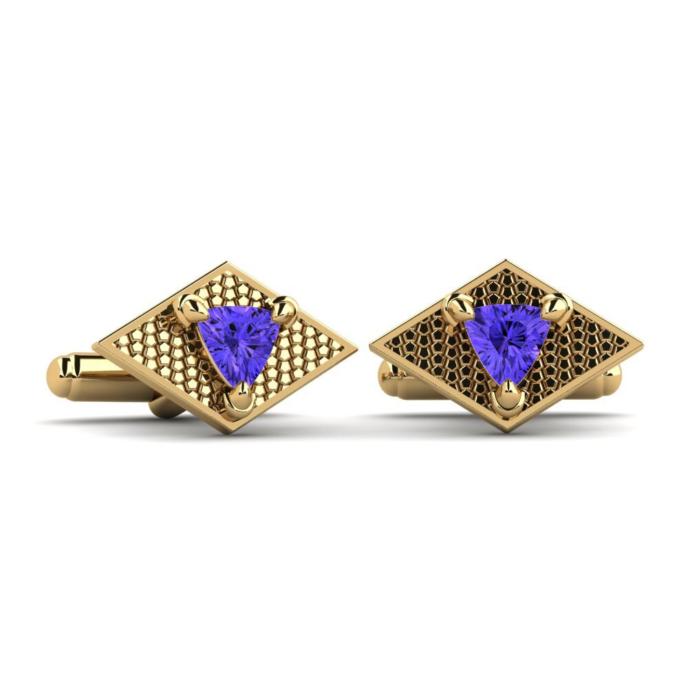14ct Yellow Gold Tanzanite Cufflink Sekhet