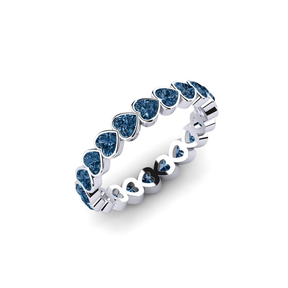 950 Platinum Blue Diamond Ring Selff