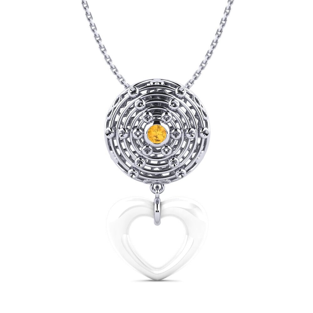 White Silver Citrine Women's Pendant Selph