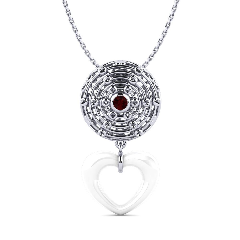 950 Platinum Garnet Women's Pendant Selph