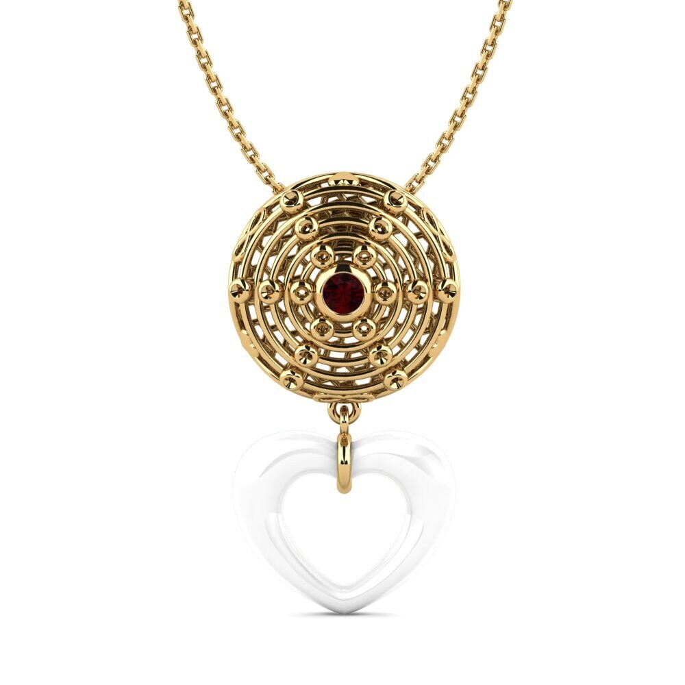 14ct Yellow Gold Garnet Women's Pendant Selph