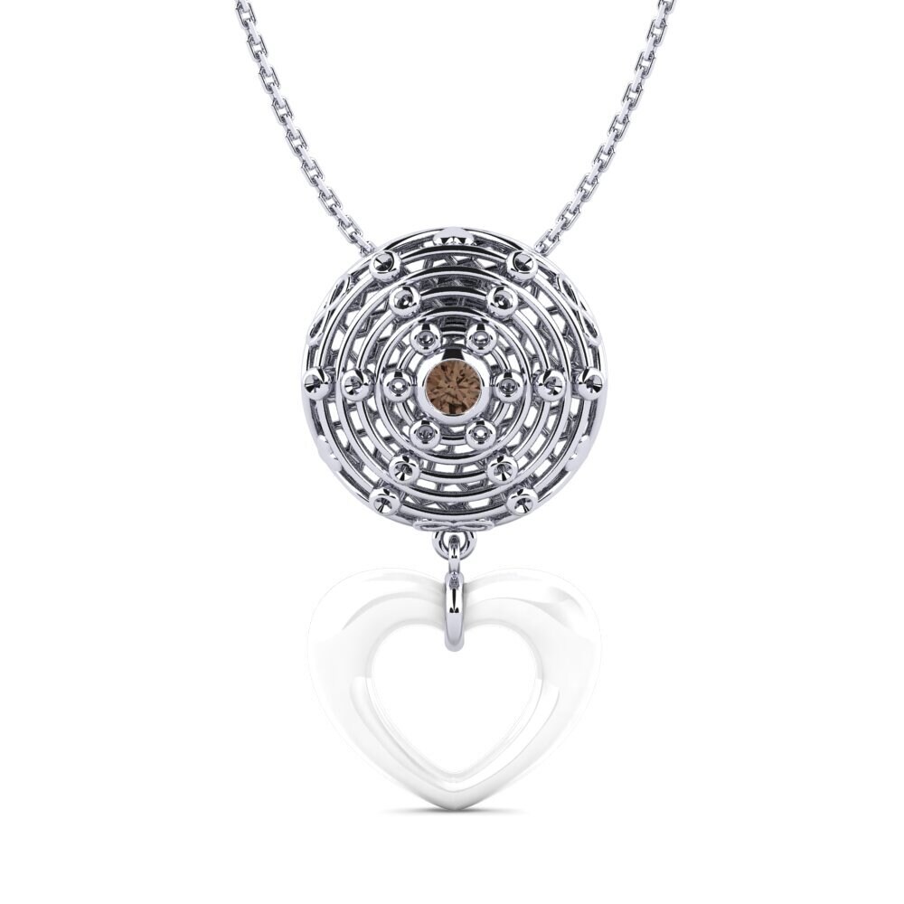 White Silver Smoky Quartz Women's Pendant Selph