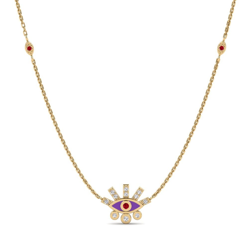 Redondo Circonita Roja Collar de Mujer Selyes