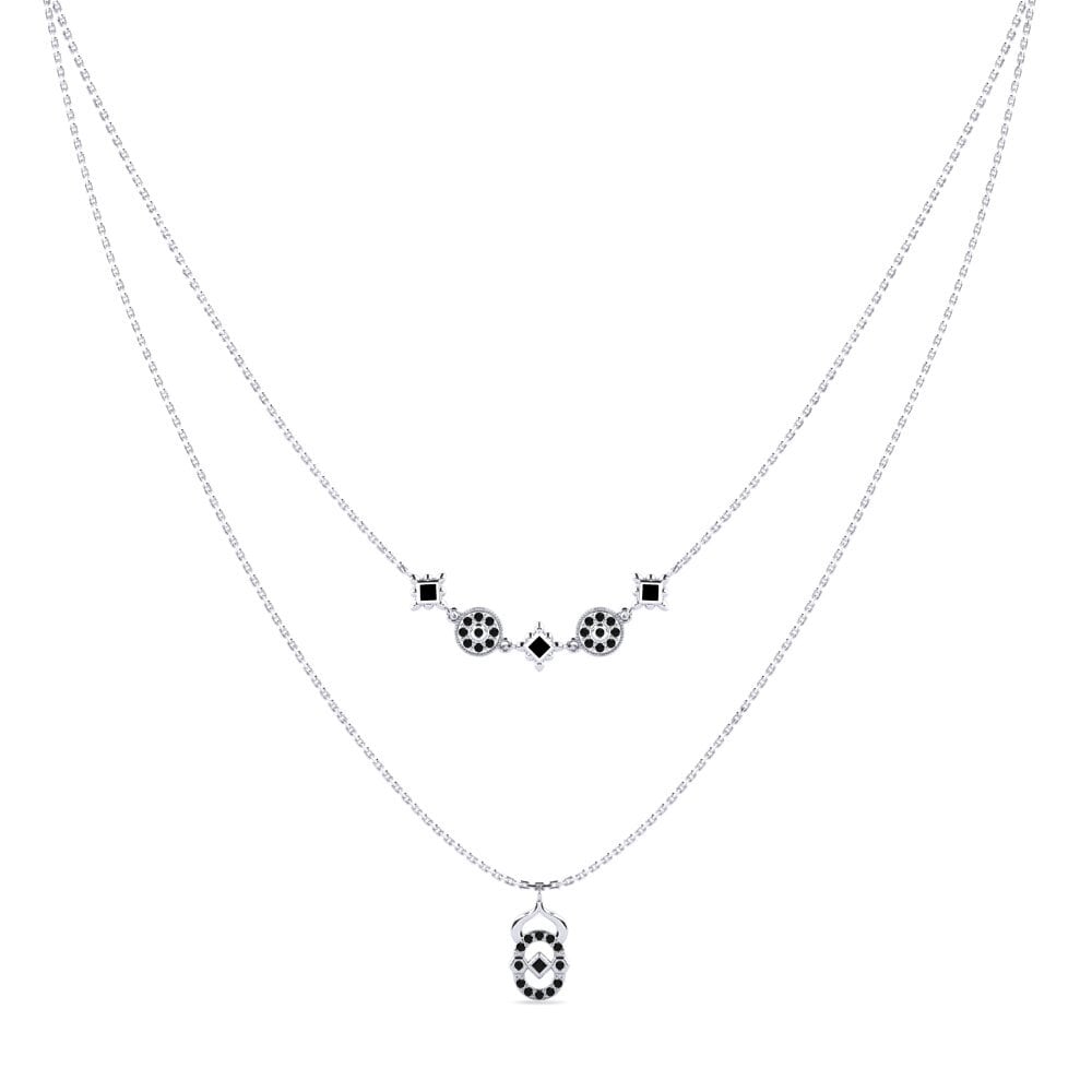 Mixed Black Sapphire Women's Necklace Semyna