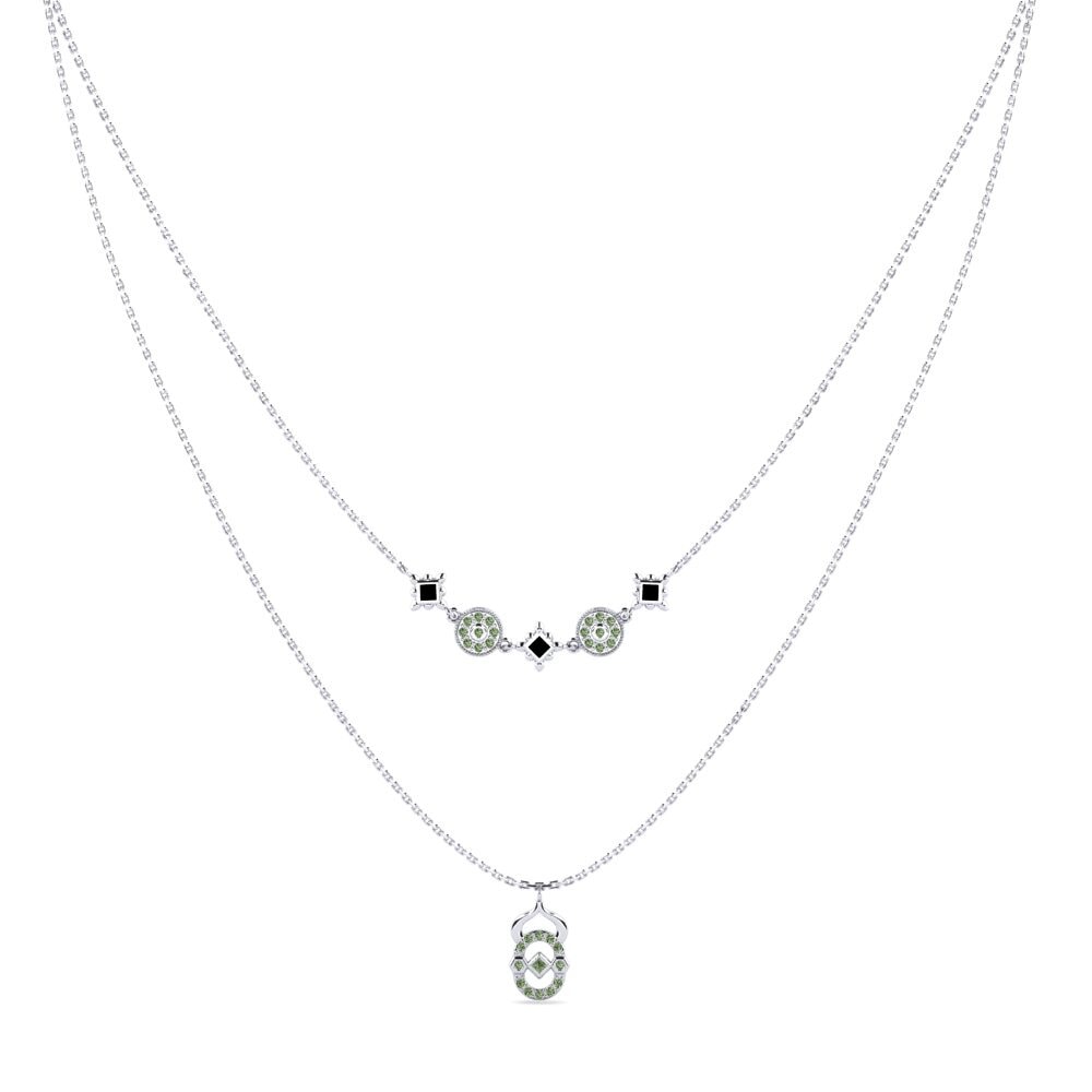 Mezclado Diamante Verde Collar de Mujer Semyna