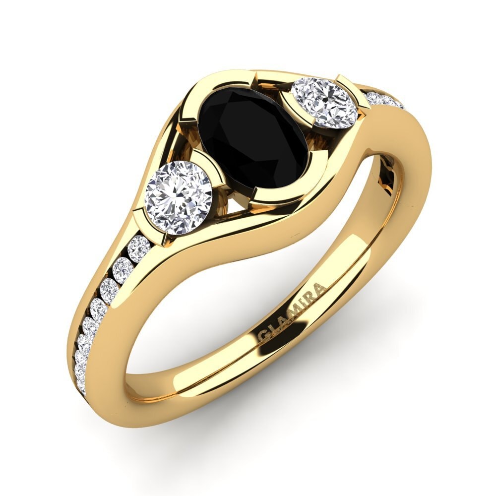Onyx Noir Bague de fiançailles Sencillo