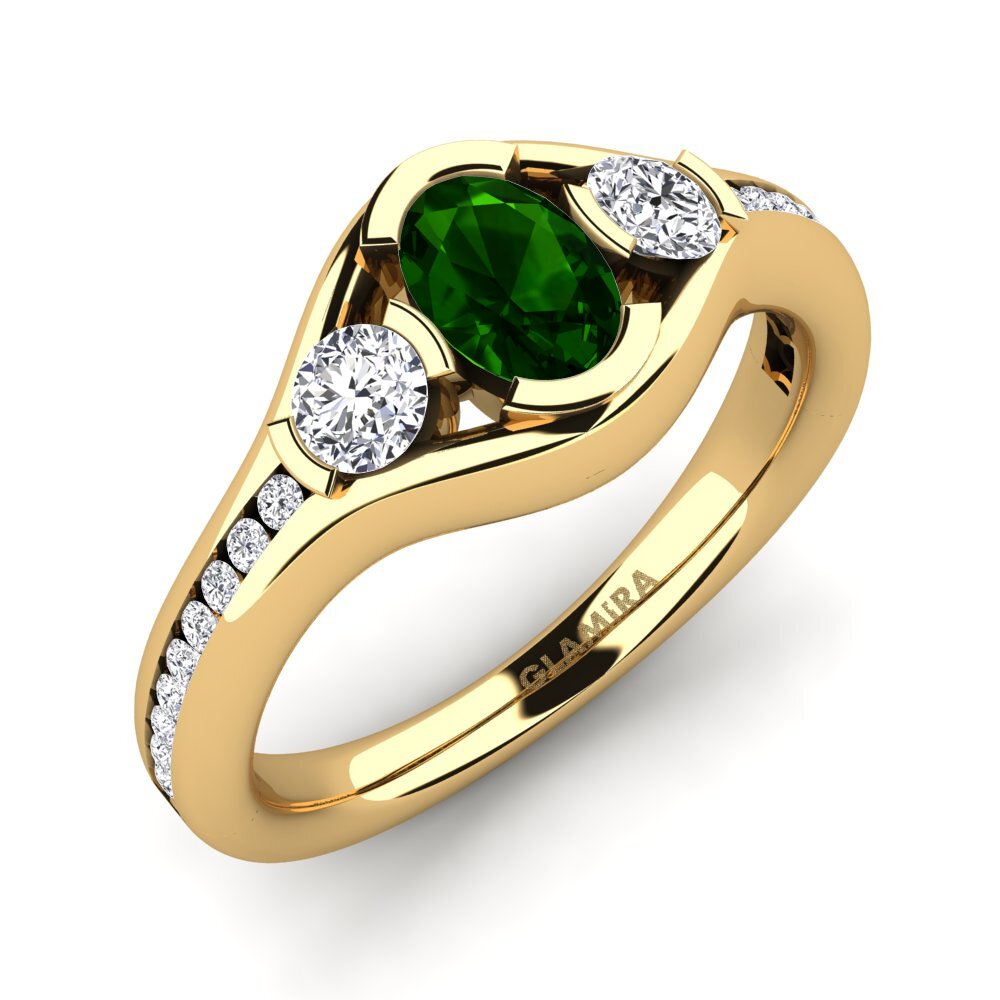 Green Tourmaline Engagement Ring Sencillo