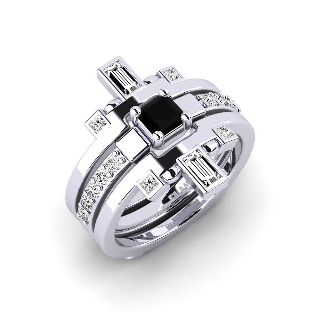 950 Platinum Black Onyx Ring Sendryha - SET