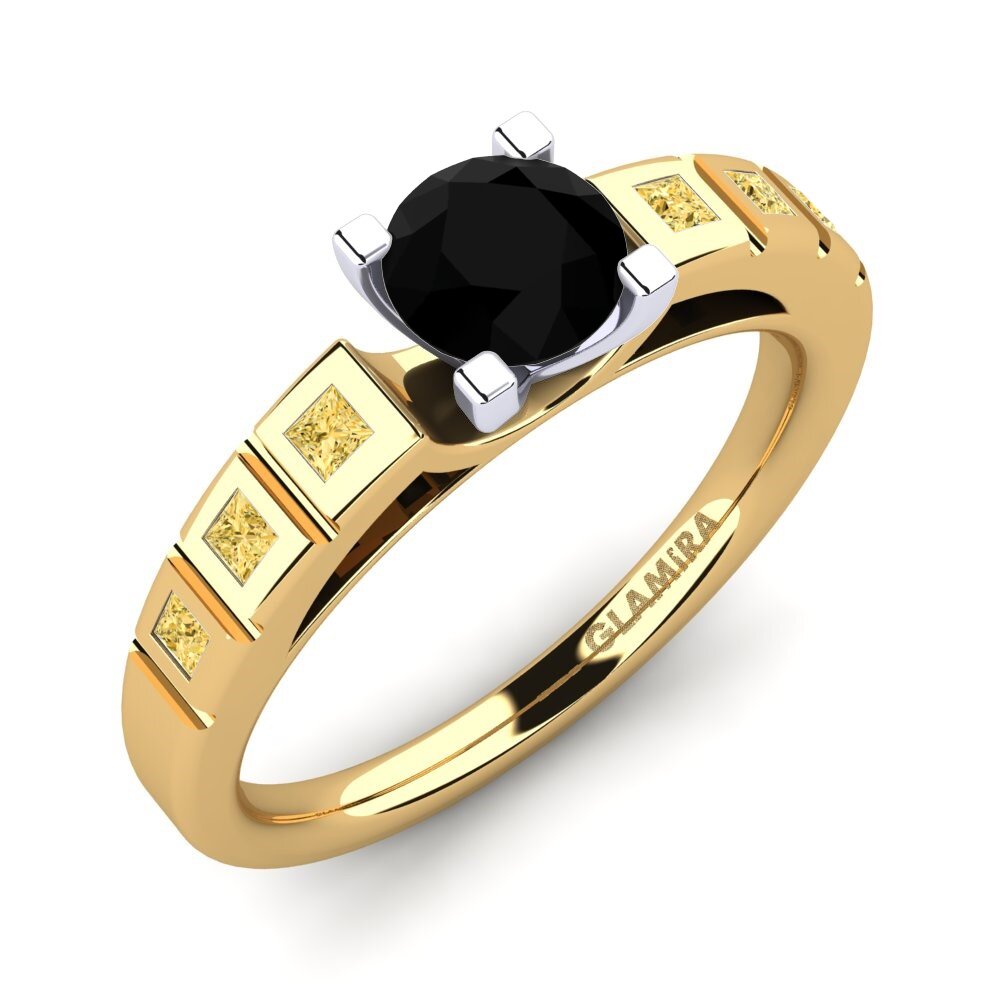 18k Oro Amarillo & Blanco Anillo de compromiso Sensonia