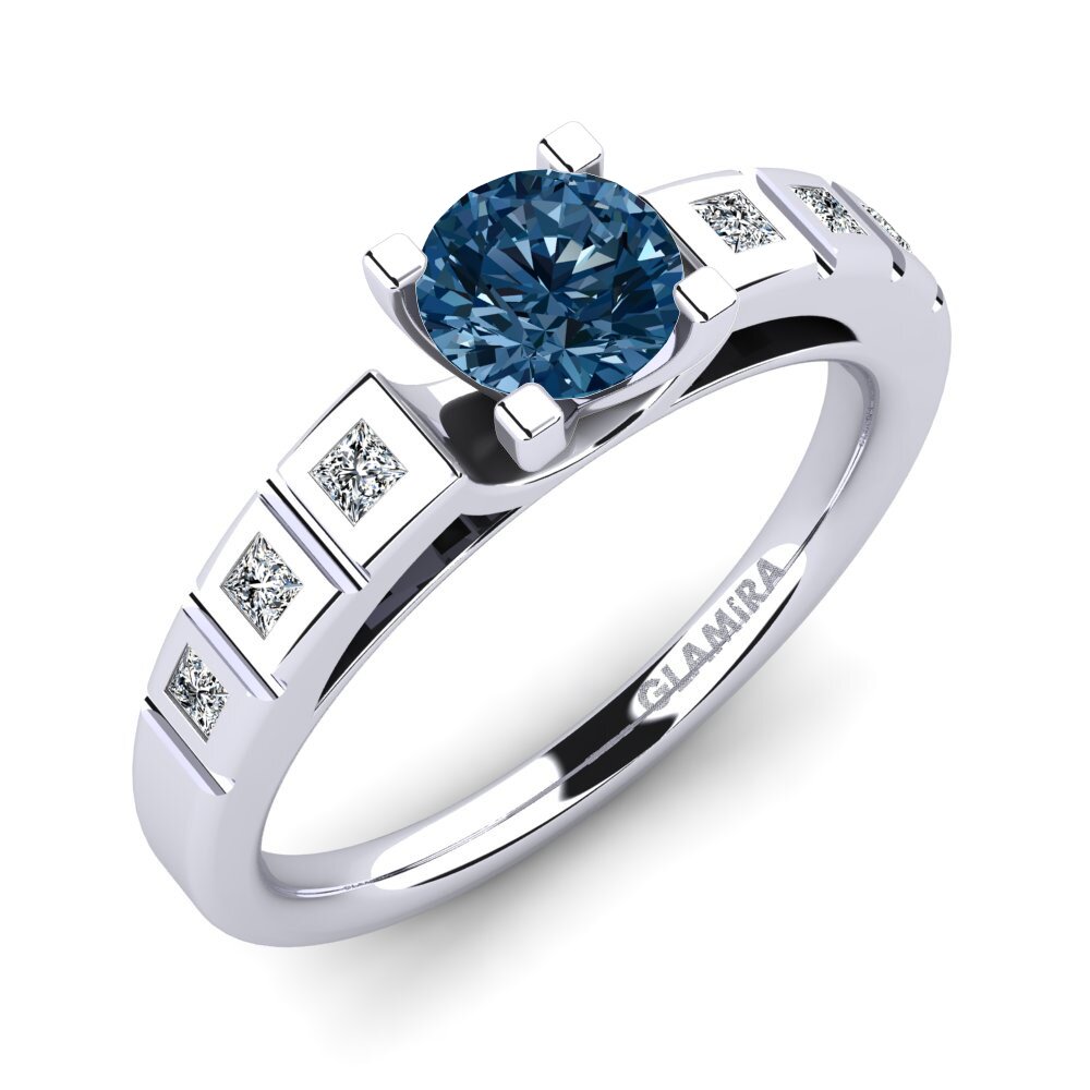 Blue Diamond Engagement Ring Sensonia