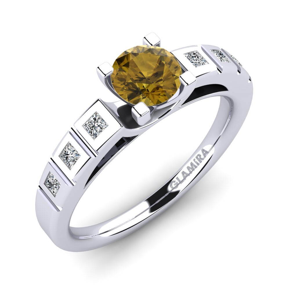Brown Zircon Engagement Ring Sensonia