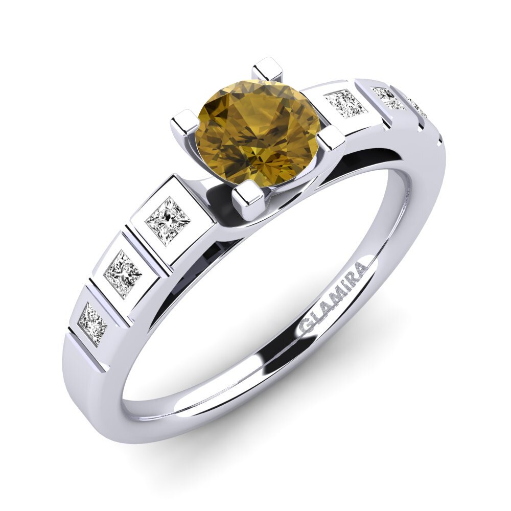 Brown Zircon Engagement Ring Sensonia