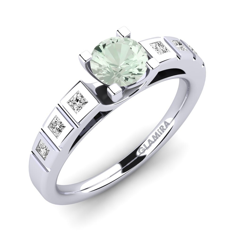 Green Amethyst Engagement Ring Sensonia