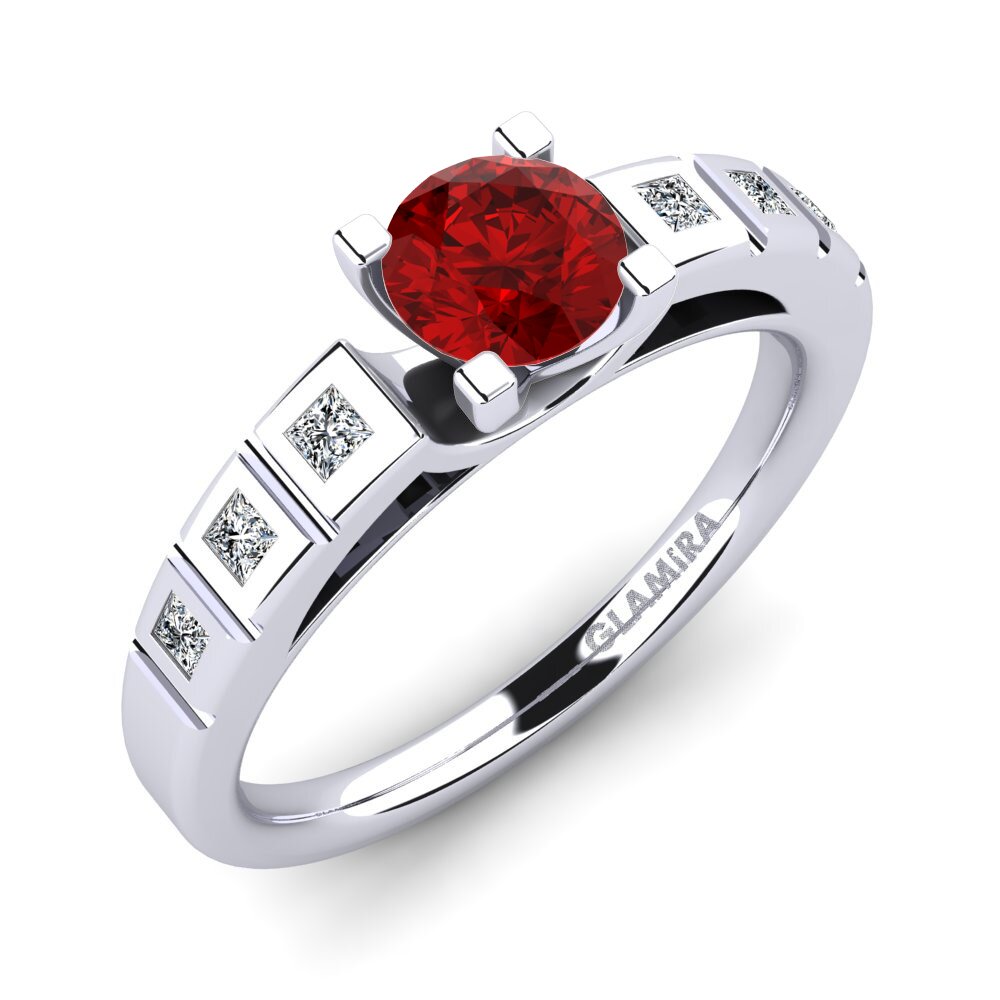 Ruby (Lab Created) Engagement Ring Sensonia