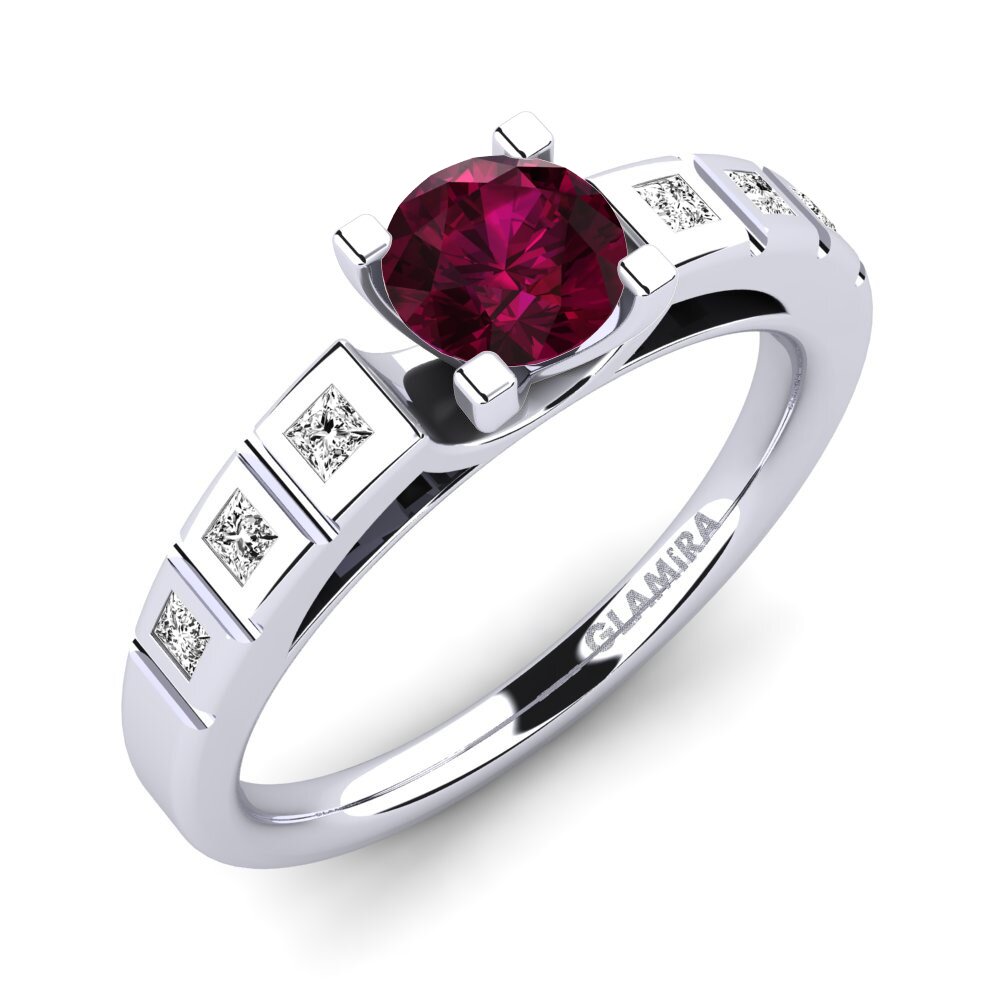 Rhodolite Garnet Engagement Ring Sensonia
