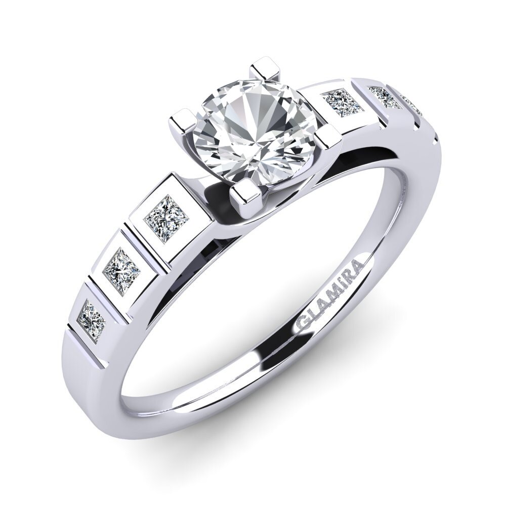 White Zircon Engagement Ring Sensonia