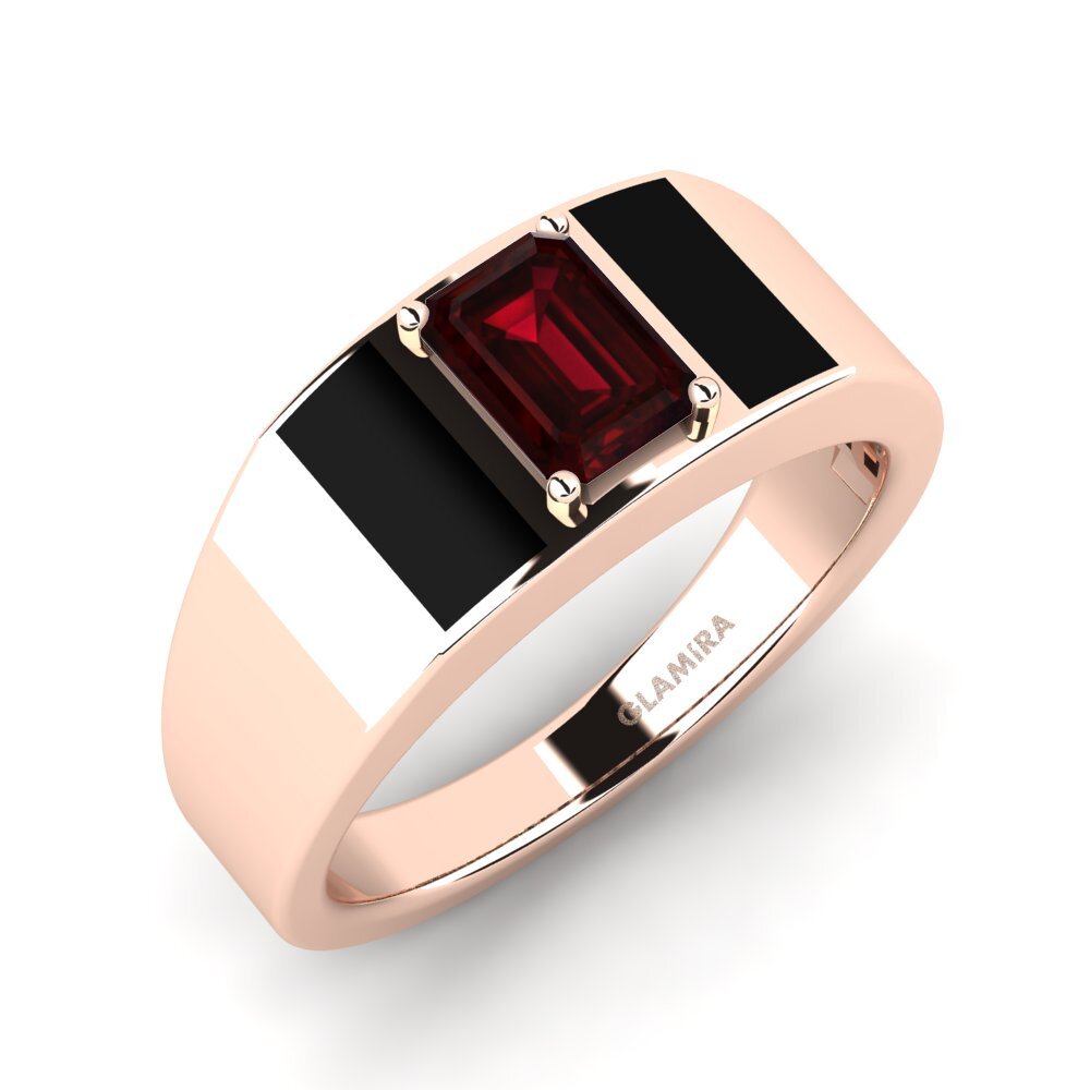 Oro Rosso 750 Granato Anello da uomo Sentanas